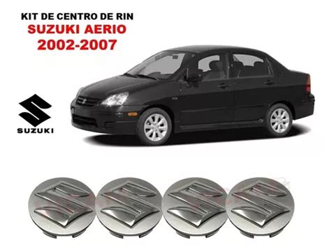 Kit De 4 Centros De Rin Suzuki Aerio 02 07 Gris Crom 54 Mm Meses Sin