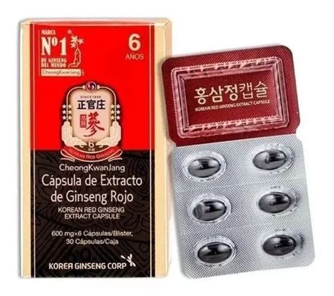 Suplemento En Capsulas Korean Red Ginseng Energizante Ginseng Rojo