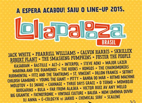 Veja O Line Up Do Lollapalooza Brasil Separado Por Dia Tmdqa