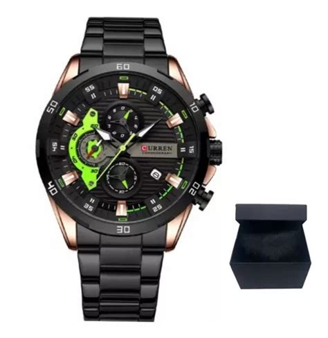 Reloj De Pulsera Curren Esportivo De Cuerpo Color Negro Anal Gico