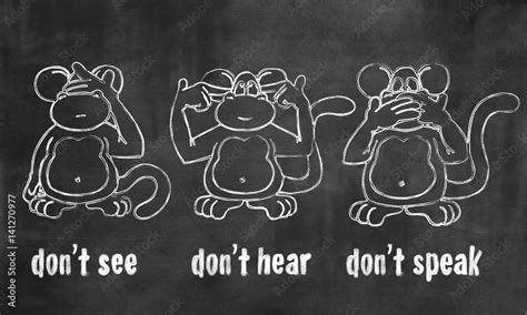 The Three Wise Monkeys Don T See Don T Hear Don T Speak Stock