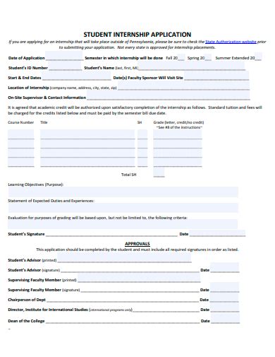 Free 20 Internship Application Samples In Pdf Ms Word