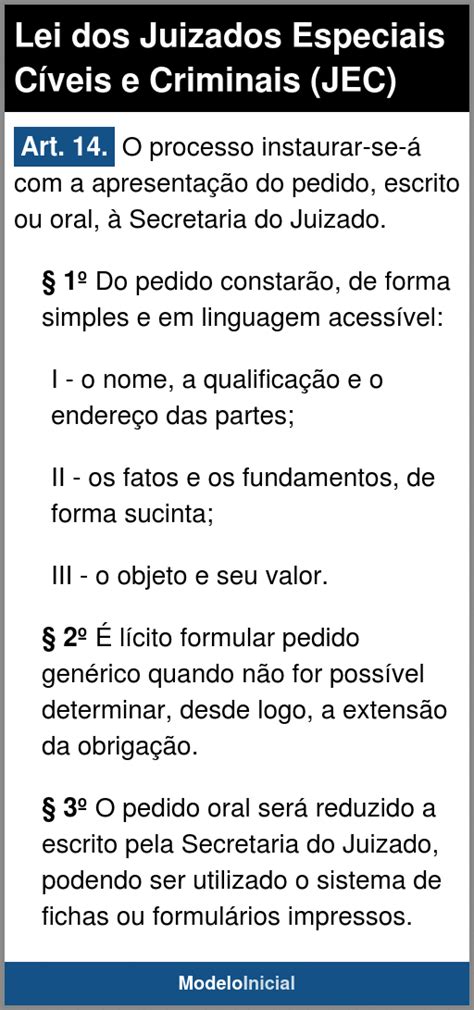 Artigo Lei Dos Juizados Especiais C Veis E Criminais Jec