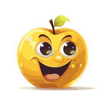 Sticker With An Apple And Cartoon Smiling Face Clipart Vector, Sticker ...