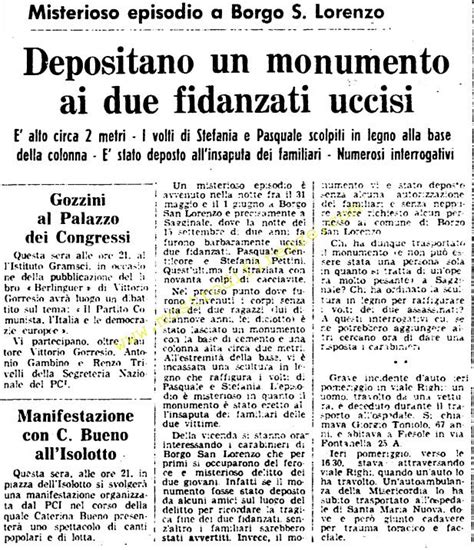 Mostro Di Firenze Monster Of Florence Giugno Stampa Lunit