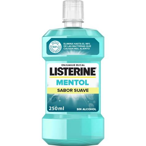 Listerine Mentol Sabor Suave Enjuage Bucal Colutorio Sin Alcohol