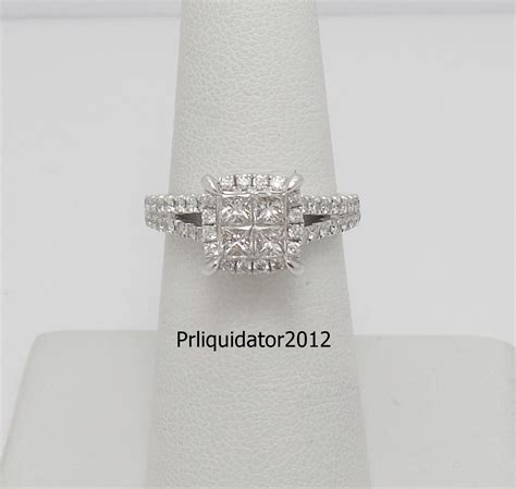 1ct Diamond Halo Frame Solitaire Engagement Wedding Bridal Ring 14k White Gold Ebay