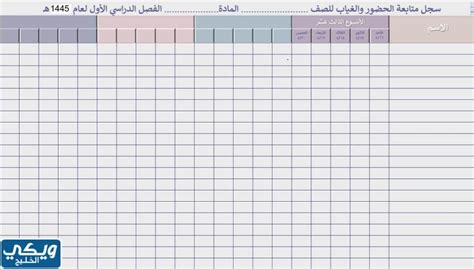 سجل متابعة الطلاب اليومي doc قابل للتعديل ويكي الخليج