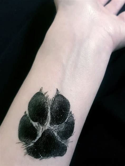 PAW Temporary Tattoo, Dog Paw, Dog Tattoo, Dog Lover, Black Temporary Tattoo, Fake Tattoo ...