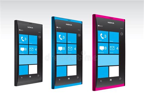 Nokia Lumia Windows Phones in Color Editorial Stock Photo ...