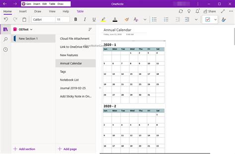 Uwp 在 Onenote For Windows 10 中插入指定年份的全年日历 数字笔记珍宝 Onenotegem