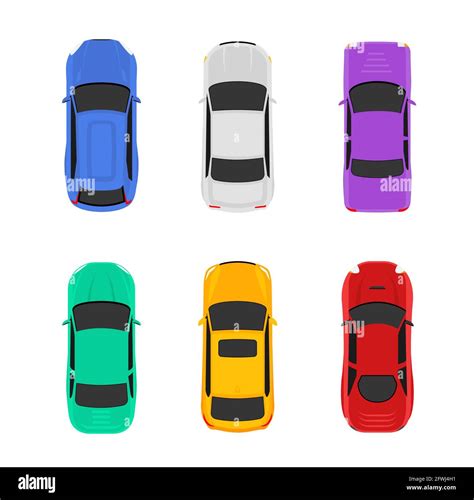 Vector car top view icon illustration. Vehicle flat isolated car icon ...