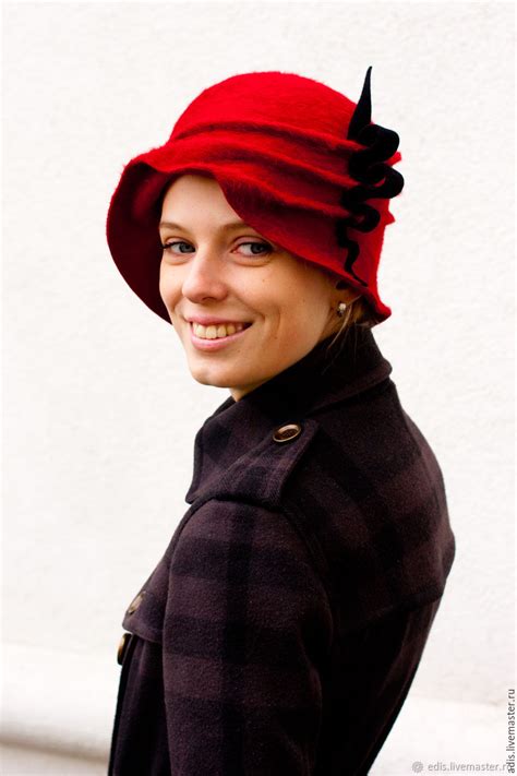 Шляпа клош «бордо» в интернет-магазине Ярмарка Мастеров по цене 11800 ...
