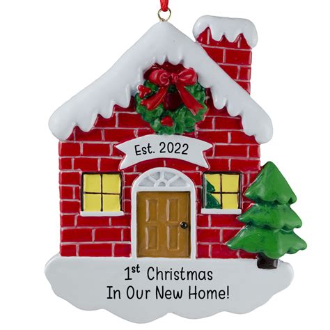 1st Christmas In Our New Home Red BRICK House Ornament | Personalized ...