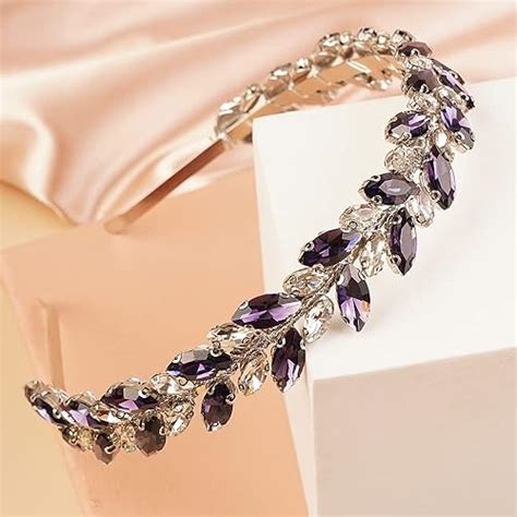 Amazon Kercisbeauty Wedding Bridal Purple Crystal Hair Crown