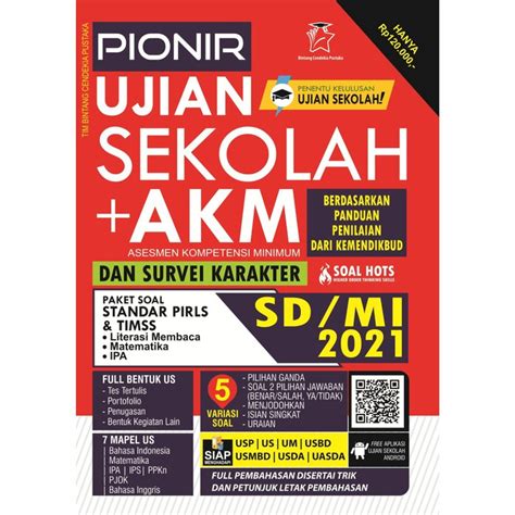 Jual Buku Ujian SD PIONIR UJIAN SEKOLAH AKM SD MI 2021 ORI Shopee