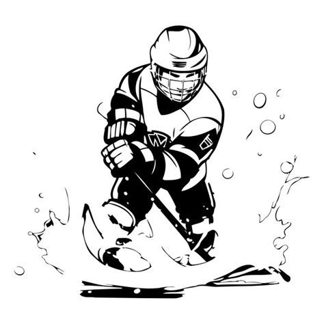 Premium Vector Ice Hockey Player Vector Illustration Of A Hockey