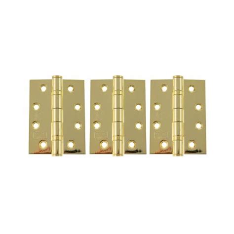 Atlantic Ball Bearing Hinges Grade 13 Fire Rated 4 X 3 X 3mm Set Of 3 Polished Brass Ah1433eb3