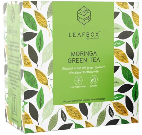 Leafbox Moringa Green Tea 20 Nitrogen Flushed Pyramid Tea Bags 18 2 Free Samples Jiomart