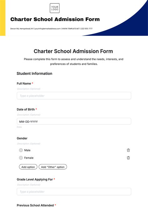 Free School Admission Form Templates to Edit Online
