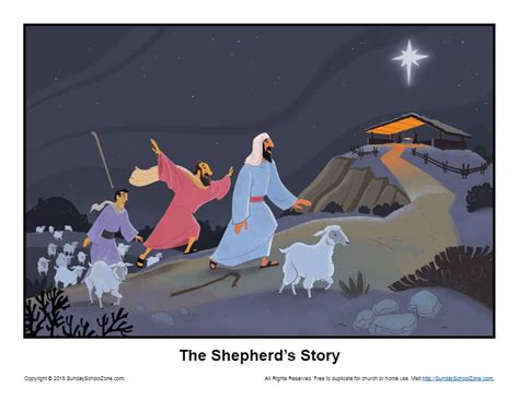 Shepherds Told About Jesus Story Illustration