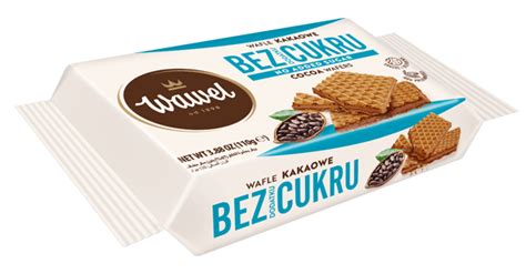 Wafle o smaku kakaowym bez dodatku cukru 110g Słodki Wawel