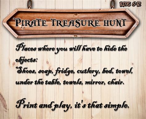 Pirates Treasure Hunt for Kids Game Print & Play Party - Etsy ...