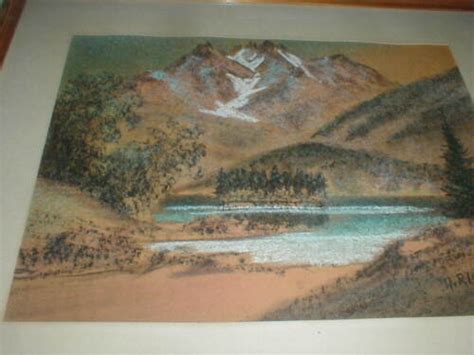 1950s Albert A Richter Charcoal Pastel Fine Art Painting German Alps