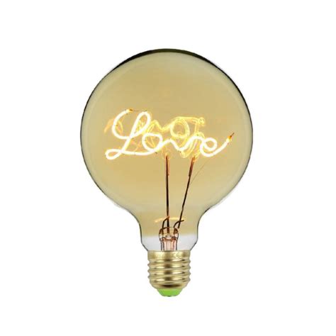 Lâmpada Filamento Led Decorativa Love e27 G125 bi volt Eccus Lighting