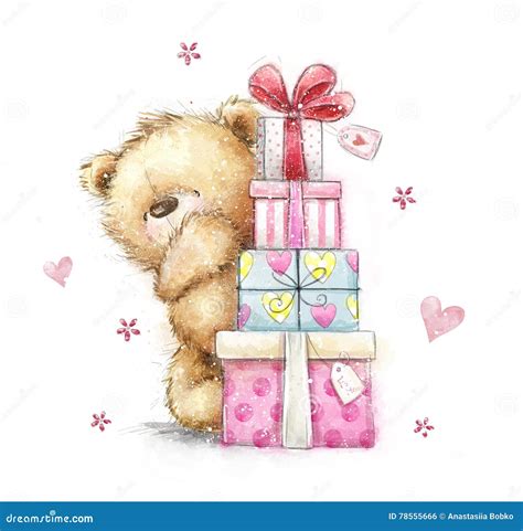 Teddy Bear With The Ts Stock Illustration Illustration Of Birthday