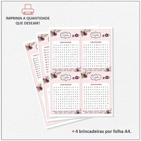 Kit Brincadeiras de Chá de Cozinha Marsala e Nude Estúdio Creatus