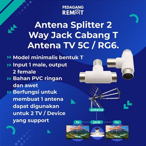 Jual Splitter Antena Tv Way Output Jack Cabang T C Rg Male