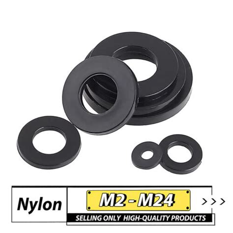 M M Black Nylon Flat Plain Washers Plastic Penny Washers Form A