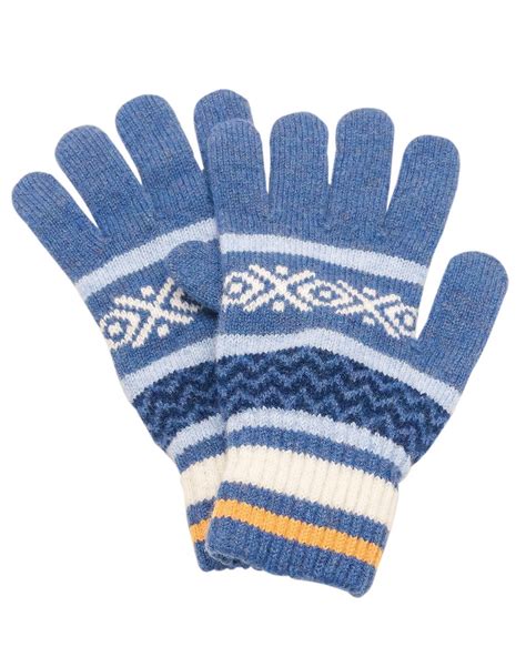 Ladies Pure Wool Patterned Gloves Country Collection