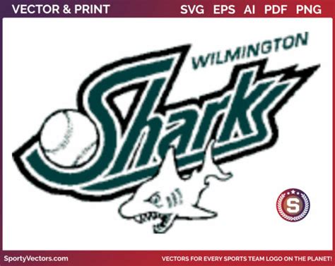 Wilmington Sharks Baseball Primary Logo 1997 Sports Logo Svg