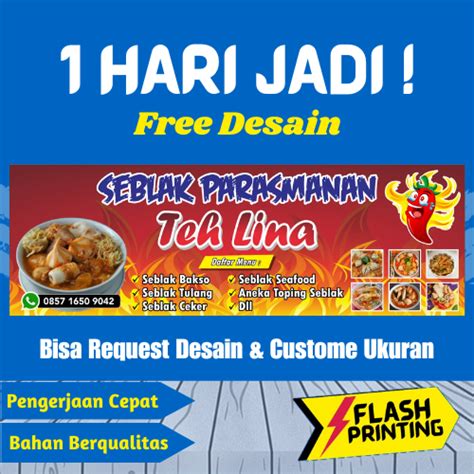 Cetak Spanduk Seblak Bisa Request Custome Dan Tulisan Cetak Spanduk