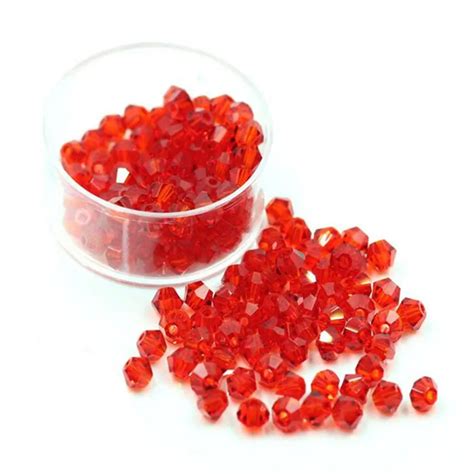 Mhssun Aaa Quality Lt Siam Red Bicone Glass Crystal Beads For Jewelry