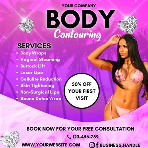 Diy Body Contouring Flyer Body Contouring Template Business Flyer Body