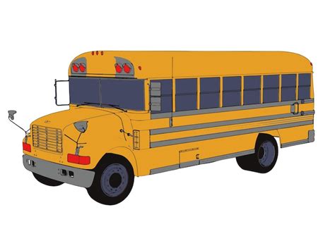 Premium Vector | Drawing of a yellow school bus on a white background ...