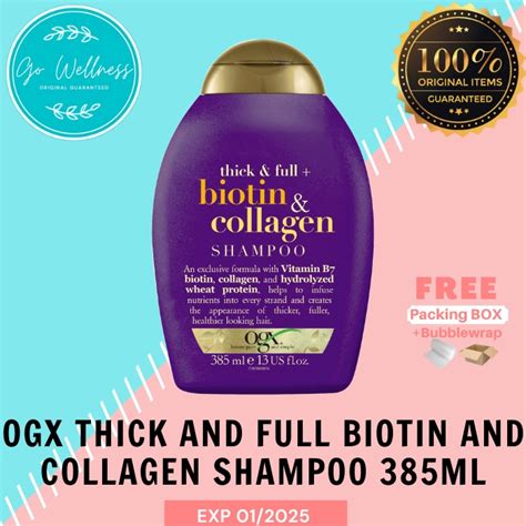 Jual Ogx Thick And Full Biotin And Collagen Shampoo 385 Ml Shopee Indonesia