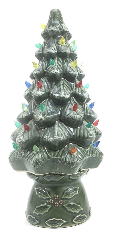 Lot Vintage Ceramic Lighted Christmas Tree