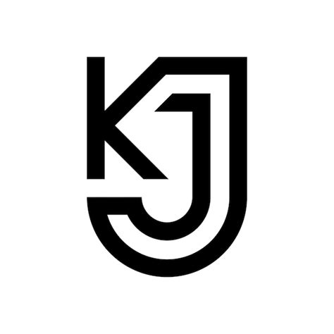 Diseño De Logotipo De Letra K Y J Vector Premium