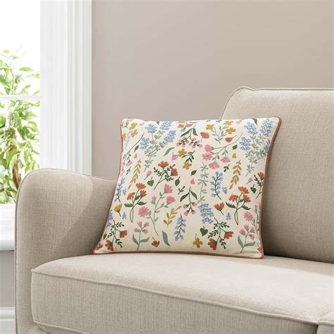 Embroidered Ditsy Floral Cushion | Dunelm