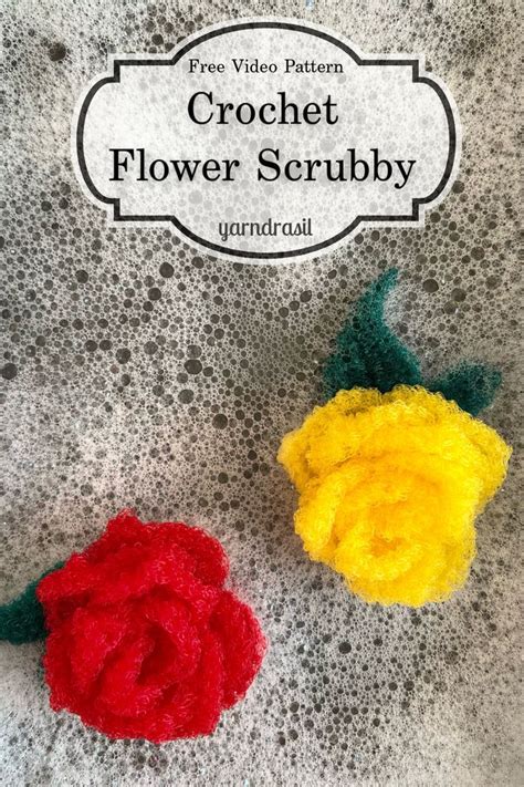 Crochet Flower Scrubby For Diy Kitchen Decor