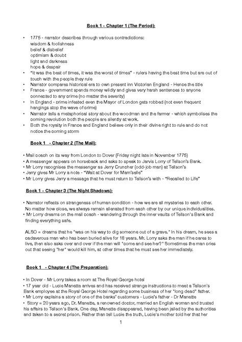 Tale Of Two Cities (ENG 101) Exam Notes: Chapters 1-24 Summary - Studocu