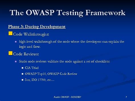 The Owasp Testing Framework Based On The New