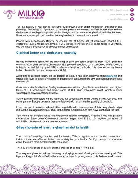 Cholesterol In Ghee PDF