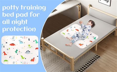 Thboxes Potty Training Bed Pad Dinosaur Bed Protector For Kids Bed