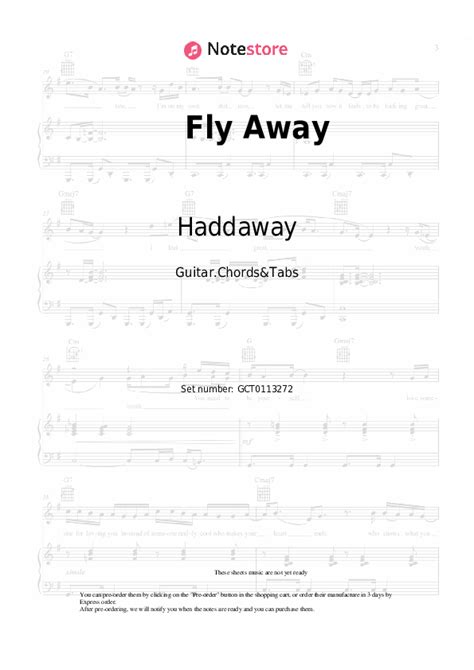 Haddaway - Fly Away guitar chords and tabs in Note-Store.com | Guitar ...