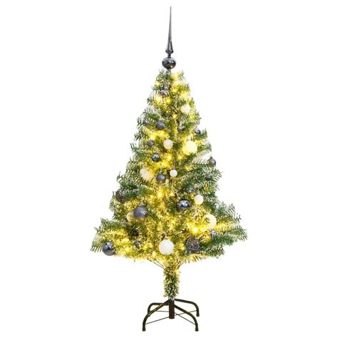 Árvore de Natal artificial c 150 LEDs conj bolas e neve 150cm Loja